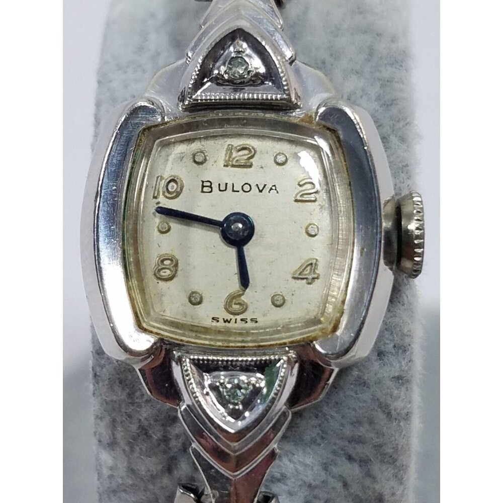 Bulova 1950s 10K Rolled Gold Plate Wristwatch Watch Ladies 17 Jewels Works